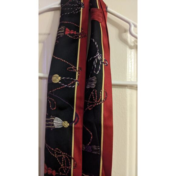 Talbots Tassel Design Driving Scarf 100 Percent Silk - Picture 2 of 6